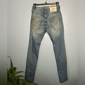 True Religions light washed skinny jeans